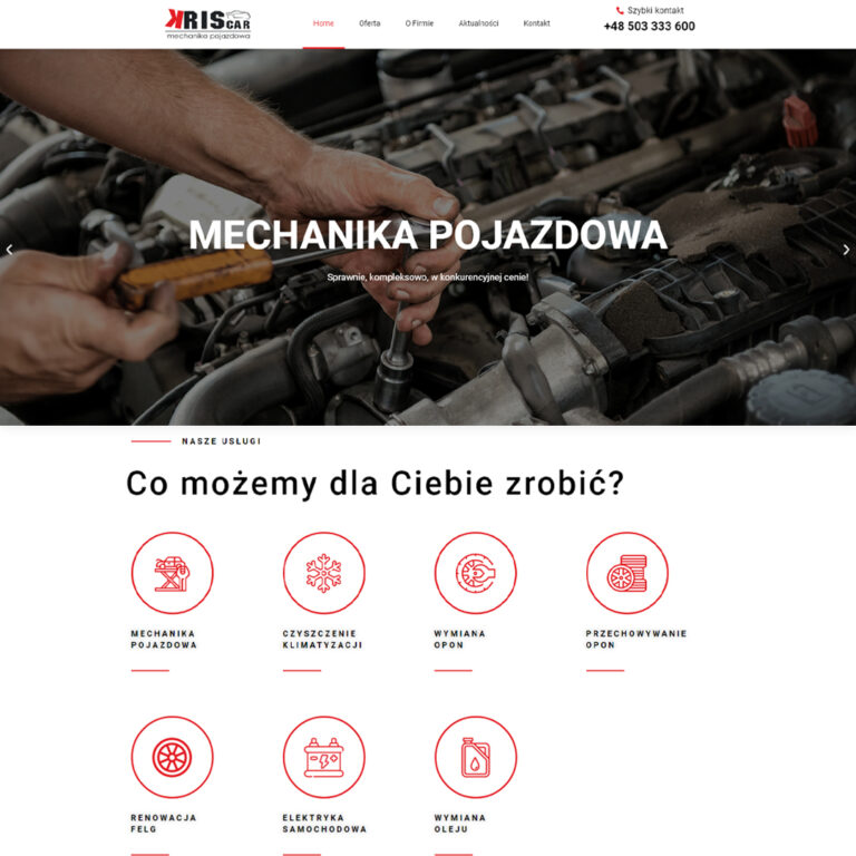 Strona internetowa dla mechanika