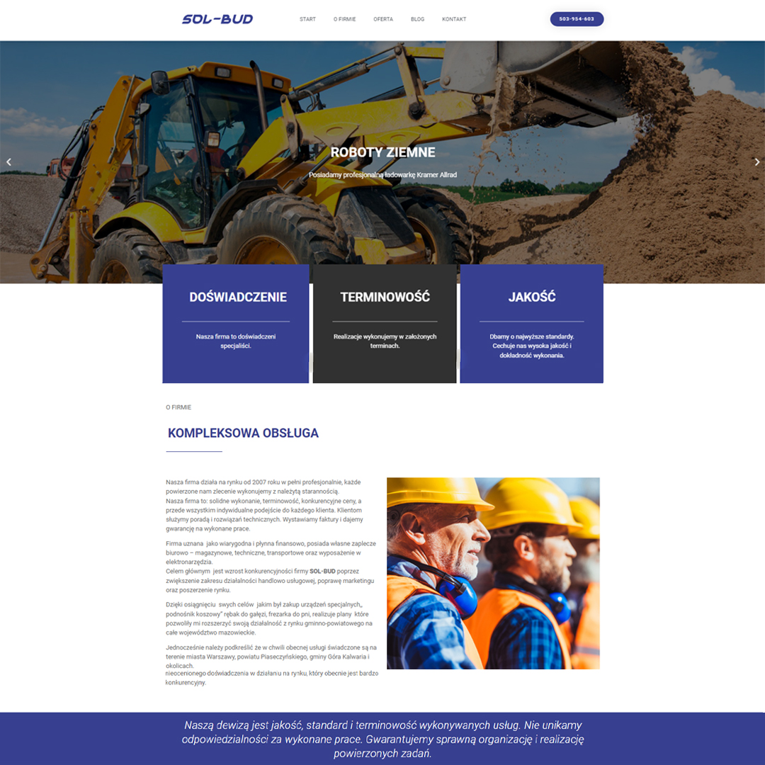 strony internetowe dla firmy budowlanej