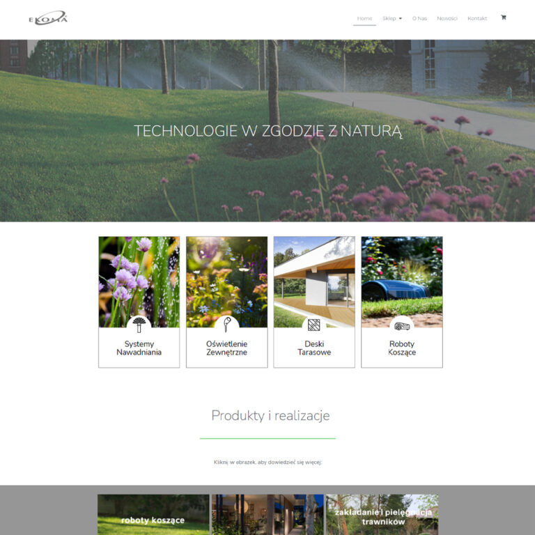 Strona internetowa dla sklepu ogrodniczego